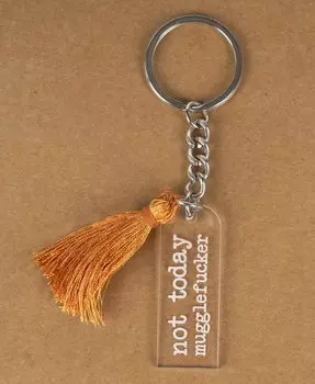 Забавный брелок Inkdotpot, брелок Not Today Mugglefcker с акриловой гравировкой, юмор для взрослых, новинка 4 Inches белый