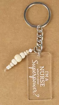 Забавный брелок Inkdotpot, I M A Nurse What s Your Superpower Акриловый брелок с гравировкой - забавный юмор для взрослых, новинка 4 Inches белый