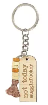 Забавный брелок Inkdotpot Not Today Mugglefcker, деревянный брелок с гравировкой, юмор для взрослых, новинка 4.3 Inches коричневый