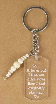 Забавный брелок Inkdotpot, оказывается, ты мне нравишься намного больше, чем я изначально планировал. Акриловый брелок с гравировкой Валентина Любовь 4 Inches белый