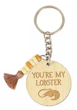 Забавный брелок Inkdotpot You Re My Lobster, деревянный брелок с гравировкой, смешной юмор для взрослых, новинка 3.7 Inches коричневый