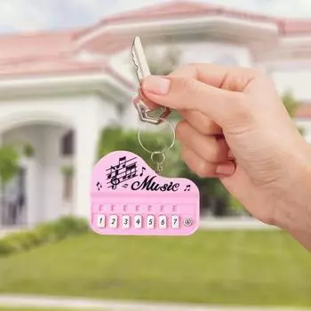 Забавный брелок с подвеской в виде электронного органа, реалистичная форма фортепиано, мини-брелок для ключей, музыкальная интерактивная сумка, подвесная игрушка