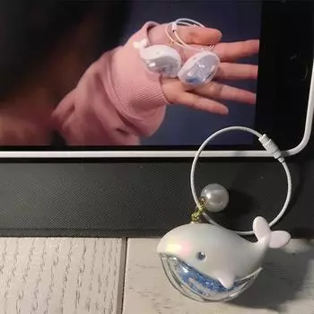 Забавный брелок в виде дельфина с жидкостью для ключей от машины Kawaii Китовый дом, кулон, брелок для ключей, сумки для девочек, брелки, ювелирные изделия, подарки 1