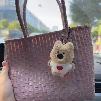 Забавный брелок в виде щенка, милая маленькая плюшевая кукла, подвеска, брелок для друзей, подарки, сумка, украшения, аксессуары зелёный