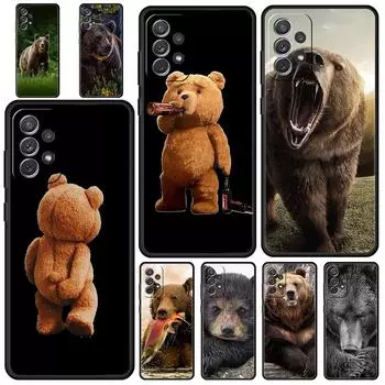 Забавный чехол для телефона Just Relax Brown Bear для Samsung Galaxy A51 A71 A21S A12 A11 A31 A52 A41 A32 A23 A33 A53 A73 A03S A13 5G Cover Samsung A31