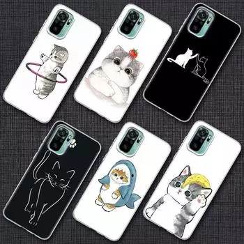 Забавный чехол для телефона с изображением кота и животного для Xiaomi Redmi Note 9s 8 11 7 9 10 s Pro прозрачный милый чехол красный mi Note 8Pro K40 чехлы Redmi Note 7
