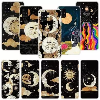 Забавный чехол для телефона с изображением Солнца и Луны для Samsung Galaxy A52 A53 A12 A13 A22 A23 A32 A33 A72 A73 A42 A02S A03S 5G A50S, чехол Samsung A03S