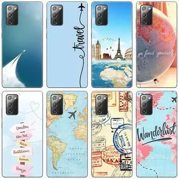 Забавный чехол для телефона с картой путешествий для Samsung Galaxy S20 S21 FE S10 Lite Note 20 10 Lite S8 S9 S10E S10 Plus, ультра черный мягкий чехол Samsung S21