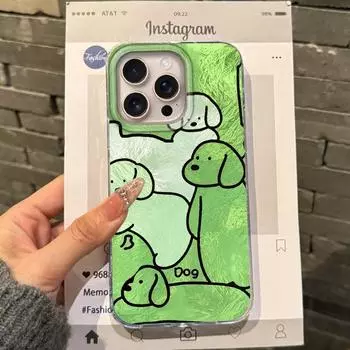 Забавный чехол для телефона с рисунком собаки для Apple iPhone 16 15 14 13 Pro Max 16e 16plus 12 7 8 Plus XR Противоударный силиконовый чехол iPhone 16 Plus белый