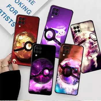 Забавный чехол с аниме «Покемон» для Samsung Galaxy A52 A12 A32 A51 A21s A71 A13 A53 A22 A31 A72 A03 A02s A41, черный чехол для телефона Samsung A52 4G(5G)