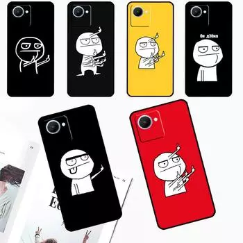Забавный человечек средний палец для Realme 9 10 11 12 Pro Plus GT Neo 5 GT3 C11 C30 C31 C33 C35 C25s C21Y C51 C55 C53 чехол Realme 10 Pro Plus