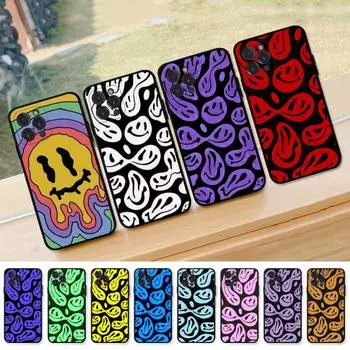 Забавный черный чехол для телефона со смайликом, мягкий силиконовый чехол для iphone 14 13 12 11 Pro Mini XS MAX 8 7 6 Plus X XS XR iphone 14