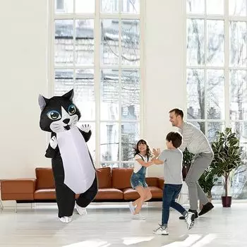 Забавный черный кот выпускной костюм макияж реквизит надувной костюм 150-190cm чёрный