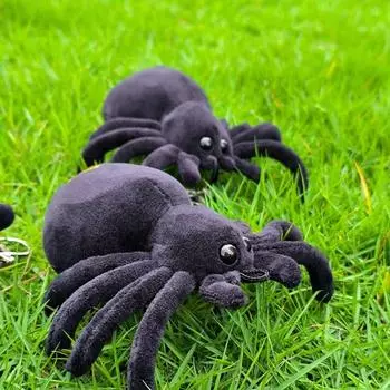 Забавный черный паук плюшевый кулон мультяшная кукла плюшевый брелок очаровательный мультяшный брелок рюкзак чёрный