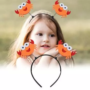 Забавный декор в виде краба, повязка на голову, весенний дизайн, повязка для волос с животными, обруч для волос с изображением краба, реквизит для фотосессии, аксессуары для волос Shrimp