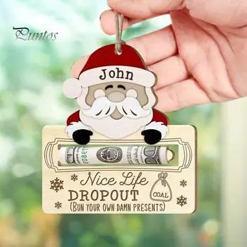 Забавный держатель для денег, подвесная подвеска с шнурком, легко подвешиваемая денежная карта, аксессуары для подвешивания рождественской елки E