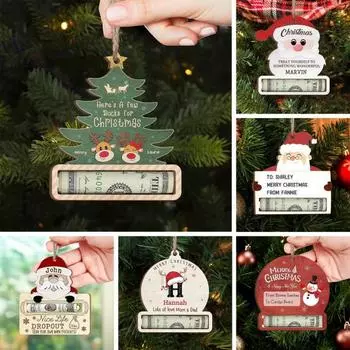 Забавный держатель для денег, подвесная подвеска с шнурком, легко подвешиваемая денежная карта, аксессуары для подвешивания рождественской елки