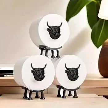 Забавный держатель для туалетной бумаги, простая установка, 3D-печатный дизайн коровы, отдельно стоящий держатель для туалетной бумаги в ванной комнате, органайзер для бумажных салфеток