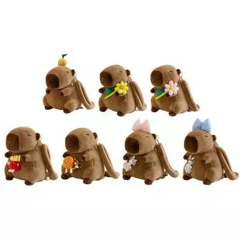 Забавный детский мини-рюкзак, милый плюшевый рюкзак Capybara, милый студенческий меховой рюкзак, модная плюшевая кукольная меховая сумка для девочек и детей