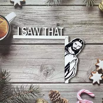 Забавный домашний декор ИИСУС Я видел, что Иисус Украшение двери Украшение деревянной дверной рамы