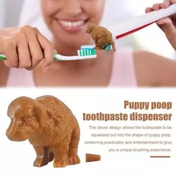 Забавный дозатор зубной пасты для собак, универсальный, простой в установке, украшение для ванной комнаты в виде какающей собаки