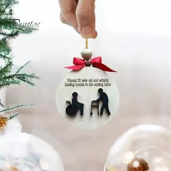 Забавный друг Рождественский орнамент Непослушная уродливая Рождественская елка Деревянный кулон Висячие украшения для праздничного домашнего декора F