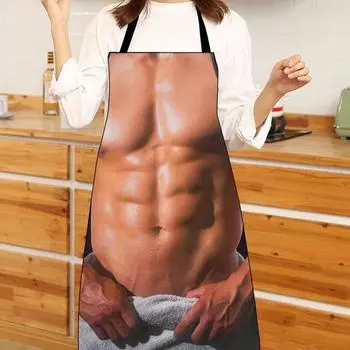 Забавный фартук без рукавов для мужчин, креативный фартук для готовки с регулируемыми завязками на талии, подарки в виде белого слона, праздничные фартуки для вечеринки, рождественский чулок C