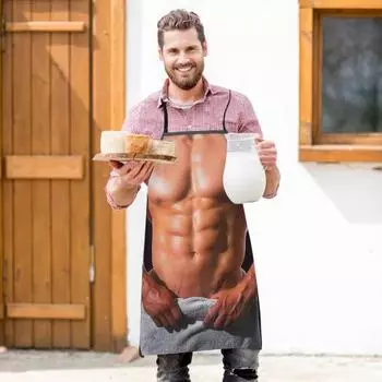 Забавный фартук без рукавов для мужчин. Креативный кулинарный фартук с регулируемыми завязками на талии. H