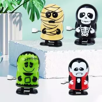 Забавная игрушка на Хэллоуин, милая, избавляющая от скуки, интерактивная, экологичная, прыгающая, заводная, зомби-подарок чёрный