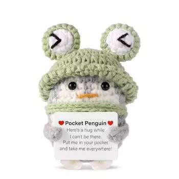 Забавный и позитивный пингвин ручной работы крючком плетение милый пингвин кукла в шляпе One Size