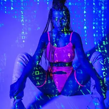 Забавный комплект из трех частей, перспективная сетка, сексуальный комплект из трех частей, цепочка, кольцо для ноги XL