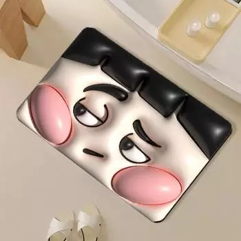 Забавный коврик для ванной комнаты с эффектом расширения 3D, мягкий коврик из диатомовой грязи Fufu, впитывающий коврик из мультфильма 40 * 60cm diatom mud