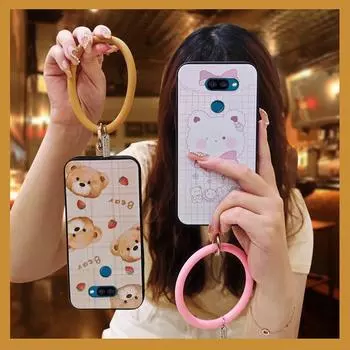 Забавный креативный чехол для телефона LG K40S жидкий силикон вкус пара индивидуальность текстура повесить на запястье молодежное защитное кольцо LG K40S
