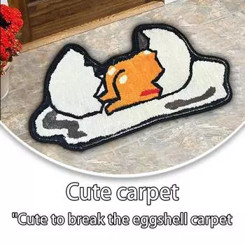 Забавный креативный и милый ковер в виде яйца, интересное украшение для дома, нескользящий ковер One Size