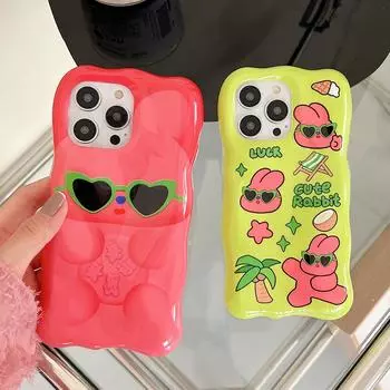 Забавный кролик, милый медведь, мультяшные животные, модный чехол для телефона с пиролитовым узором для Iphone 14 13 12 Pro Max 11, прекрасная мягкая задняя крышка For iPhone 12 Pro