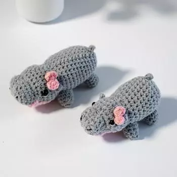 Забавный крючком кукла бегемот брелок кулон украшение для дома ручной работы кукла бегемот брелок школьный портфель украшения подарки