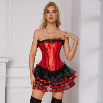 Забавный кружевной корсет большого размера с талией, обтягивающий ночной корсет S(INTL.XS)