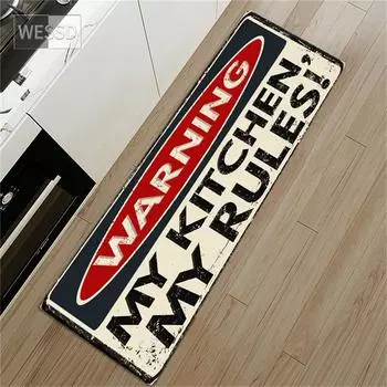 Забавный кухонный коврик Моя кухня Мои правила Мамин кухонный коврик Нескользящий коврик из пены с эффектом памяти 40x60cm