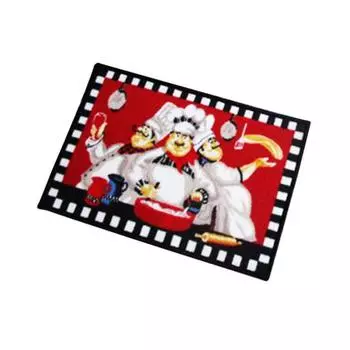 Забавный кухонный противоскользящий дверной коврик с принтом шеф-повара, напольный ковер, подушка, декор красный