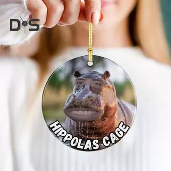Забавный кулон в виде бегемота, украшение на елку, сувенир, рюкзак для автомобиля, подвесное украшение в виде бегемота, подарок для любителей бегемотов A
