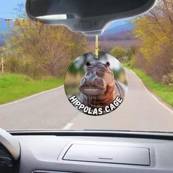 Забавный кулон в виде бегемота, украшение на елку, сувенир, рюкзак для автомобиля, подвесное украшение в виде бегемота, подарок для любителей бегемотов A