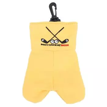 Забавный мешочек для мячей, двухсторонний бархатный многоразовый крючок для подвешивания, вмещает 2 мяча, забавный принт, аксессуары для мячей