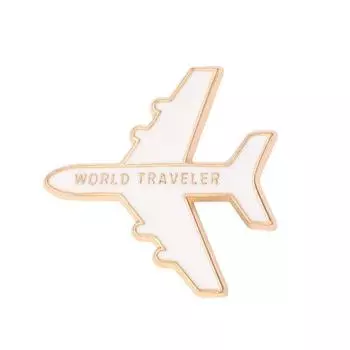 Забавный металлический эмалированный значок, брошь в виде буквы «Авиалайнер», мультяшный самолет, булавка на лацкан для женщин и мужчин Style 1