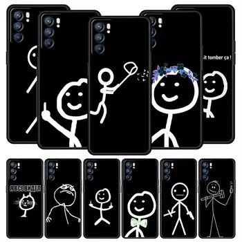 Забавный милый чехол со спичками из мультфильма для Oppo Find X6 X5 A54 A53 A52 A9 2020 A15 A95 A17 A76 A74 A57 Reno7 Reno6 Pro Plus 5G Reno6 Pro Plus 5G