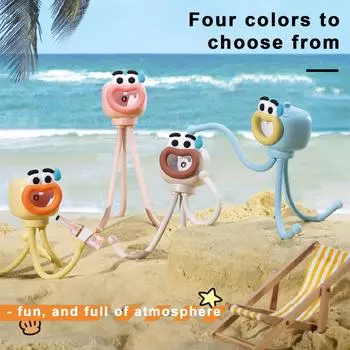 Забавный милый ночник в виде осьминога, мини светодиодный светильник для книги, мерцающий, без мерцания, защита глаз, гибкий дизайн конечностей, универсальный ночник розовый