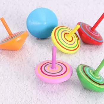 Забавный многоцветный подарок для отдыха волчок ручная вращающаяся игрушка деревянная вращающаяся 4.5x4 cm