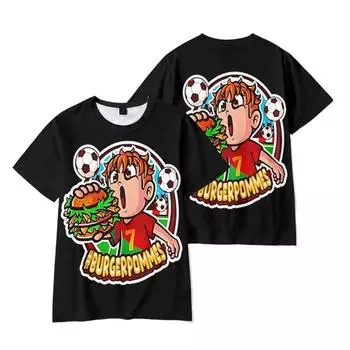 Забавный мультфильм Burgerpommes ICrimax футболка крутая мужская футболка с круглым вырезом повседневная унисекс уличная одежда аниме модная футболка Camisetas Ropa Hombre XS чёрный