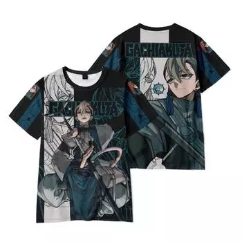 Забавный мультфильм GACHI AKUTA футболки крутая мужская футболка с круглым вырезом повседневная унисекс уличная одежда аниме модная футболка XS