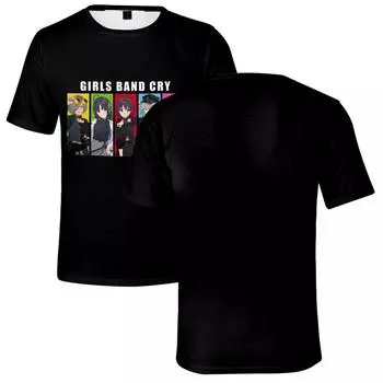 Забавный мультфильм GIRLS BAND CRY футболка крутая женская мужская футболка с круглым вырезом повседневная унисекс уличная одежда аниме модная футболка Camisetas Ropa Hombre XS