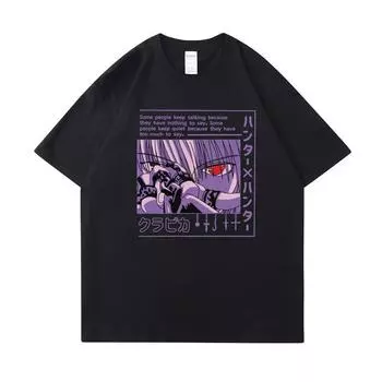 Забавный мультфильм Манга Хисока Кавайный Охотник X Охотник Футболка Киллуа Золдик Милая аниме футболка Курапика HxH Devil Eye футболка Футболки S